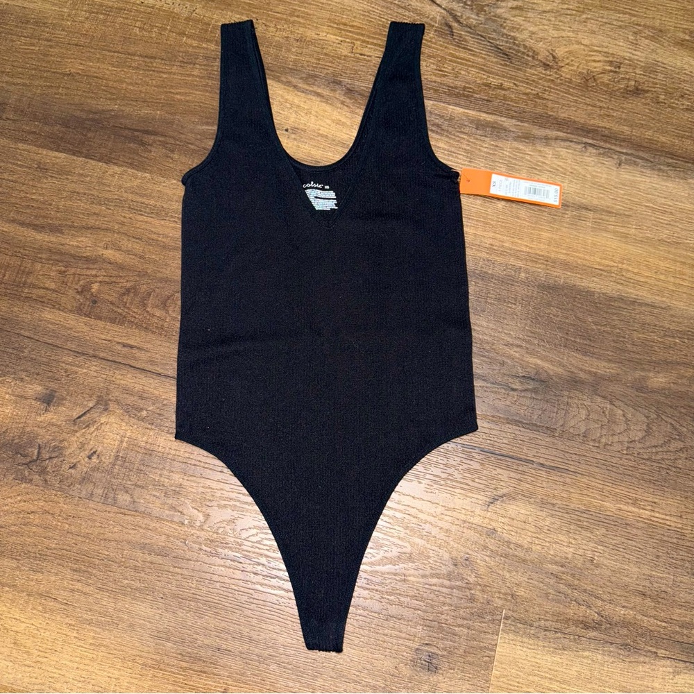 NWT Target Colsie Seamless Black Ribbed Bodysuit